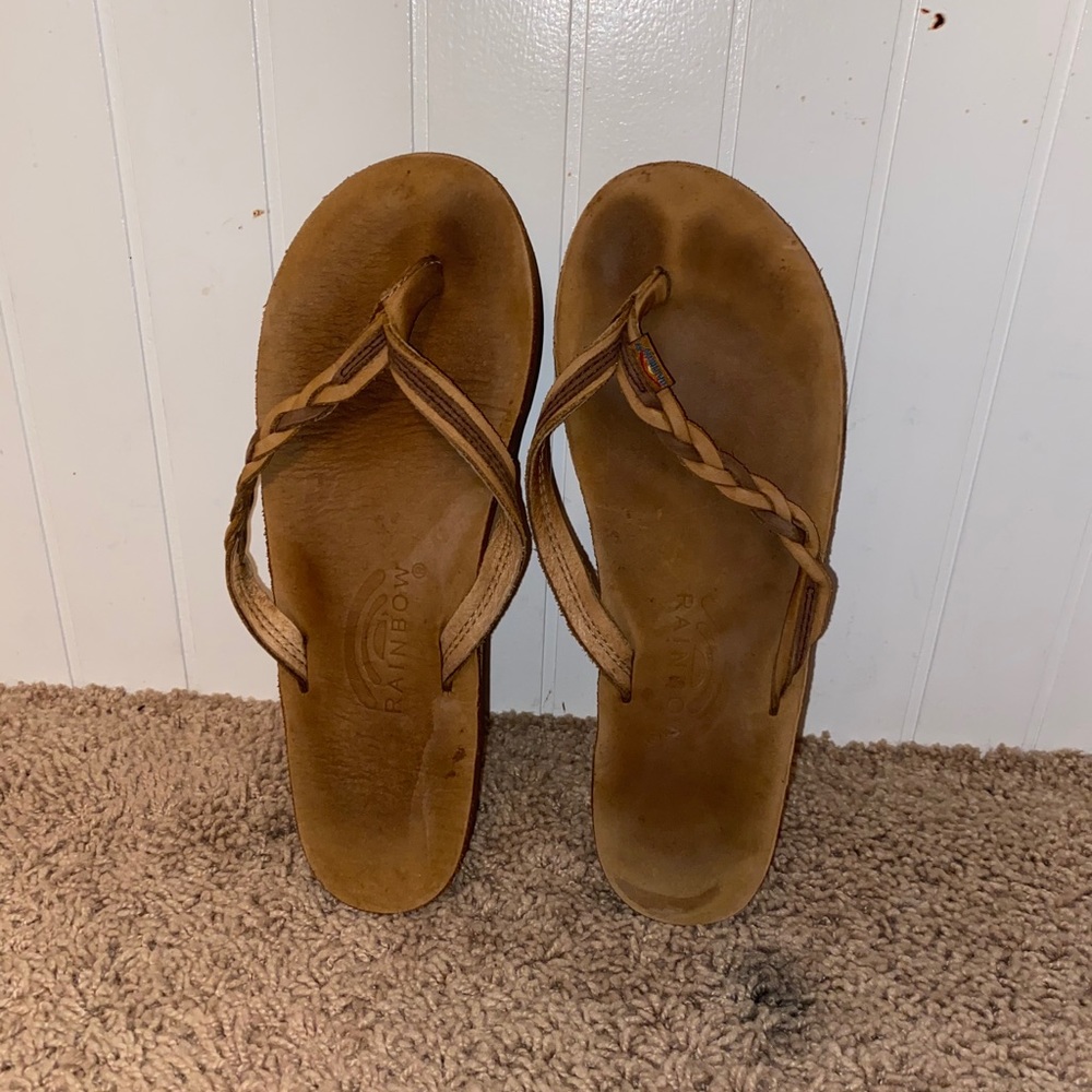 rainbow flip flops